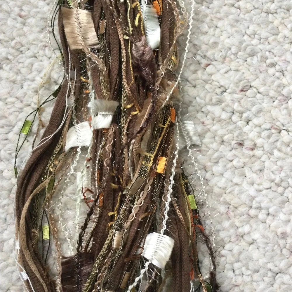Infinity textile necklace/scarf Handmade in Greece Brown earth tones